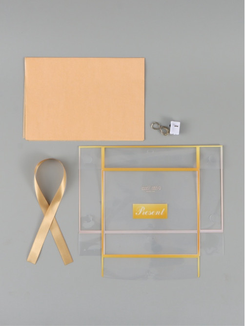 Коробка подарочная пластиковая с тишью и гирляндой Present, 20×18×5 см
