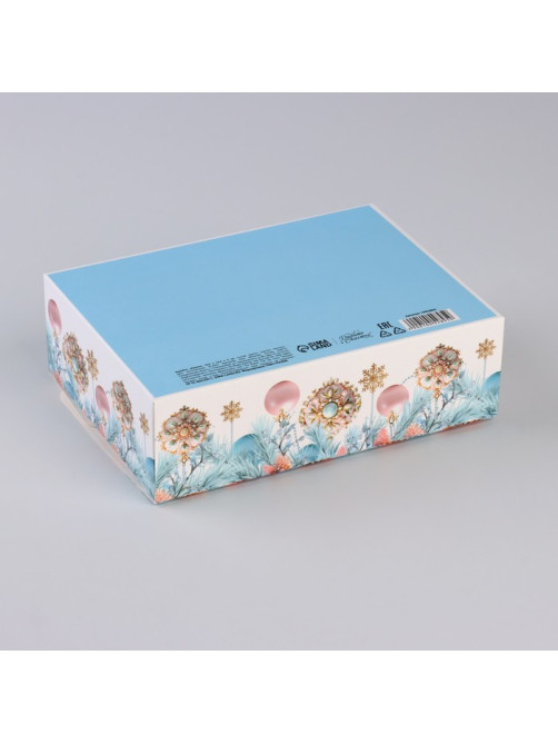 Коробка подарочная новогодняя складная «С Новым годом» 16.5×12×5 см
