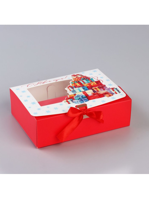 Коробка подарочная новогодняя складная «Новогодние подарки» 16.5×12×5 см