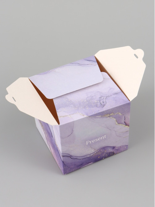 Коробка подарочная самосборная Present, 12×12×12 см, с лентой
