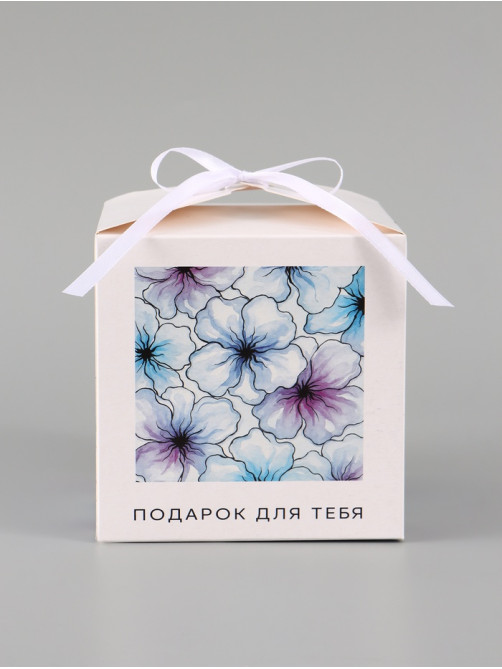 Коробка подарочная складная «Акварельные цветы», 12×12×12 см
