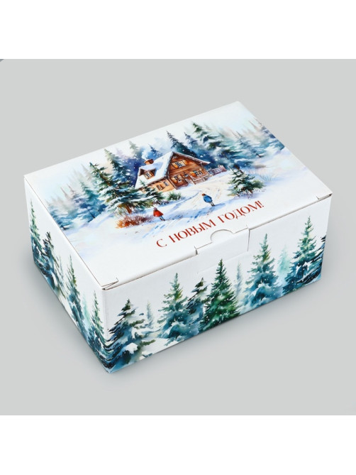 Коробка подарочная новогодняя складная «С Новым годом», 22×15×10 см
