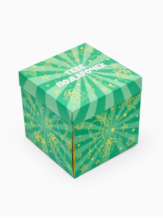 Бум-коробка подарочная с бабочками «Тебе подарочек», 12×12×12 см