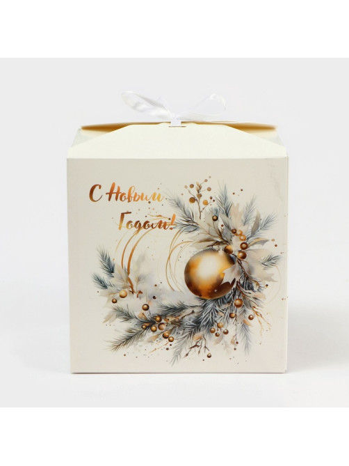 Коробка складная, подарочная новогодняя «Игрушка» 14×14×14 см