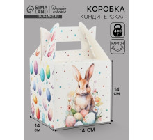 Коробка подарочная пасхальная «С праздником Пасхи», 14×14×14 см, для кулича