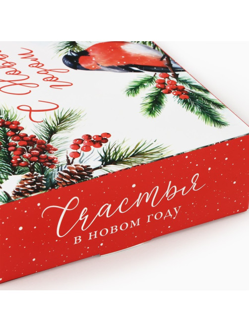 Коробка подарочная новогодняя складная «Счастья в Новом году», 21×15×5 см