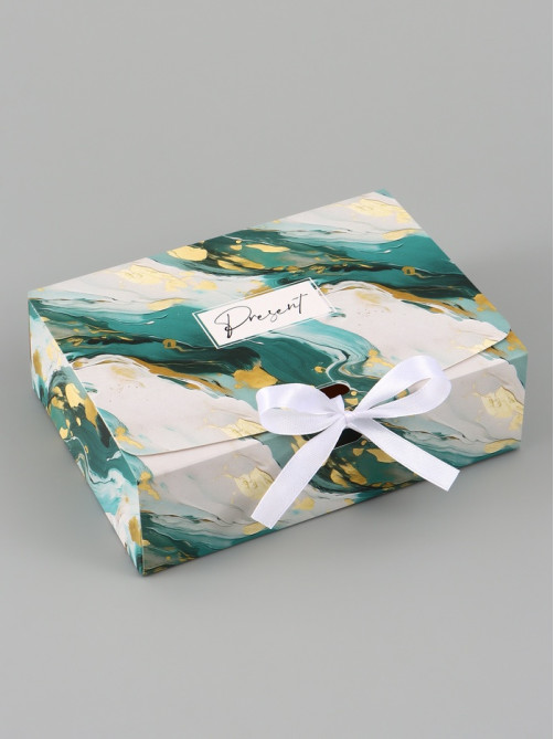 Коробка подарочная самосборная Present, 16.5×12×5 см, с лентой