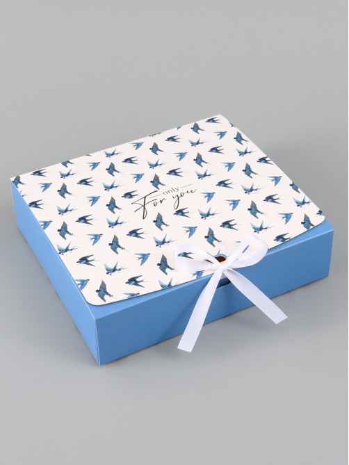 Коробка подарочная самосборная Only for you, 20×18×5 см, с лентой