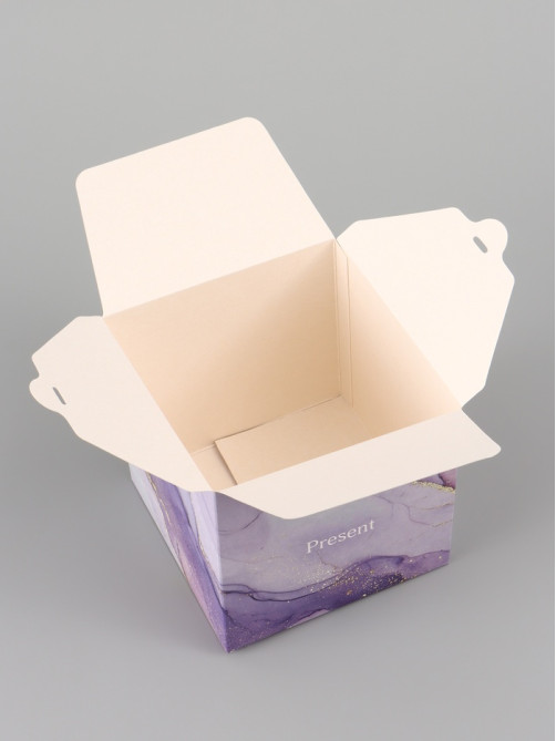 Коробка подарочная самосборная Present, 12×12×12 см, с лентой