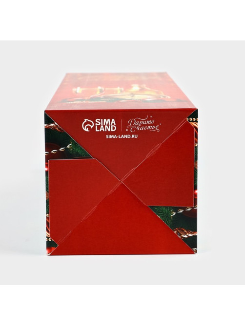 Коробка подарочная новогодняя складная «С новым годом», 9.5×32.5×9.5 см