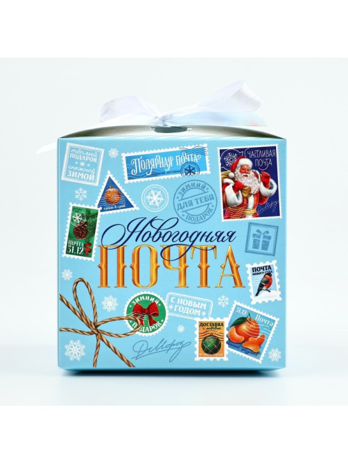 Коробка подарочная новогодняя складная «Новогодняя почта», 12×12×12 см