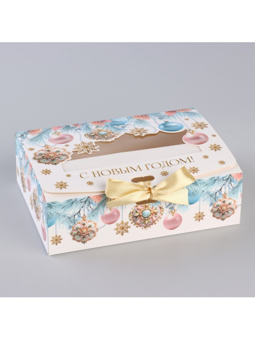 Коробка подарочная новогодняя складная «С Новым годом» 16.5×12×5 см