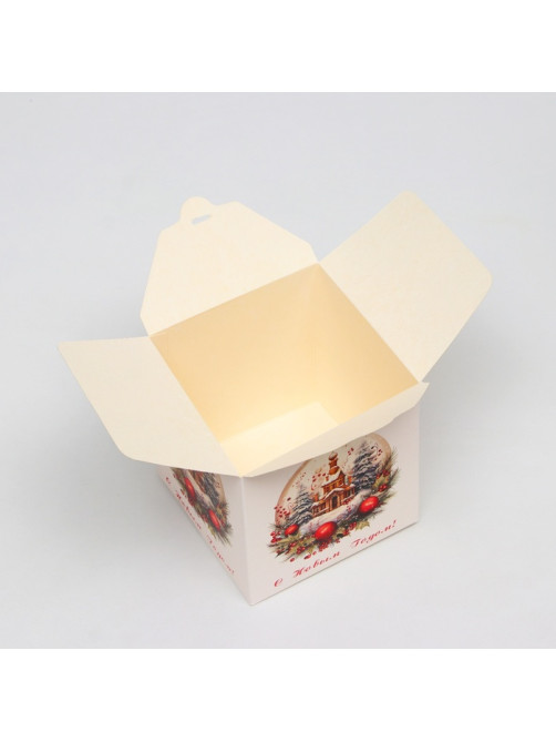 Коробка подарочная новогодняя складная «С Новым годом», 12×12×12 см
