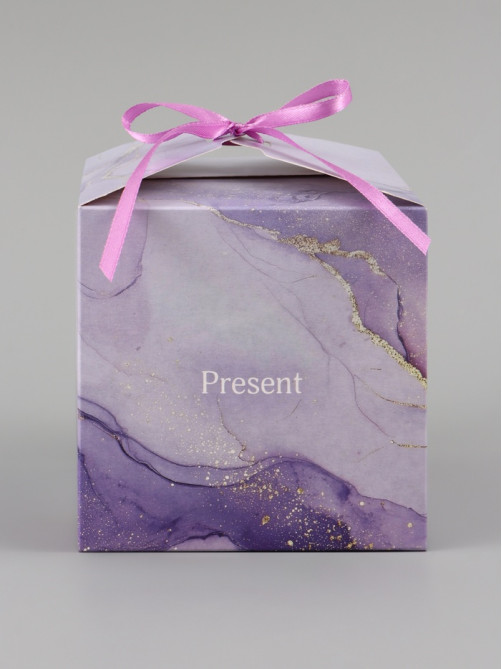 Коробка подарочная самосборная Present, 12×12×12 см, с лентой
