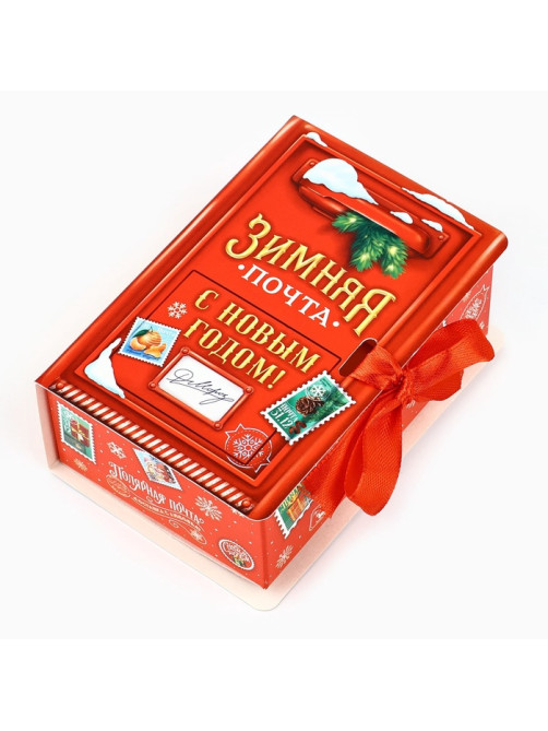 Складная новогодняя коробка-книга «Зимняя почта», 12×8×4.5 см