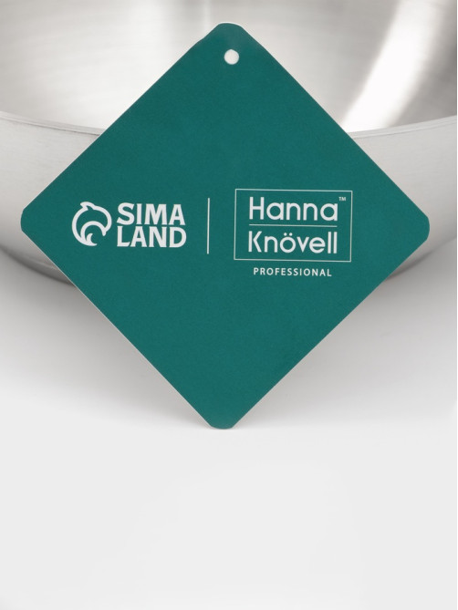 Сковорода Hanna Knövell, d=20 см, h=6 см, толщина стенки 0.6 мм, индукция, дно al+fe+al, нержавеющая сталь, серебристая