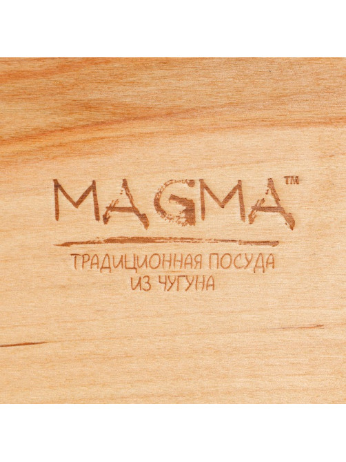 Сковорода Magma «Ханой», 23×13.5×3.5 см, на деревянной подставке, индукция, чугун, чёрная