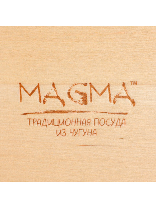 Сковорода - гриль Magma «Осан», 24×18×4 см, на деревянной подставке, индукция, чугун, чёрная