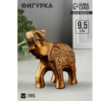 Фигурка гипс «Слон резной», 10×9.5×3 см, под бронзу