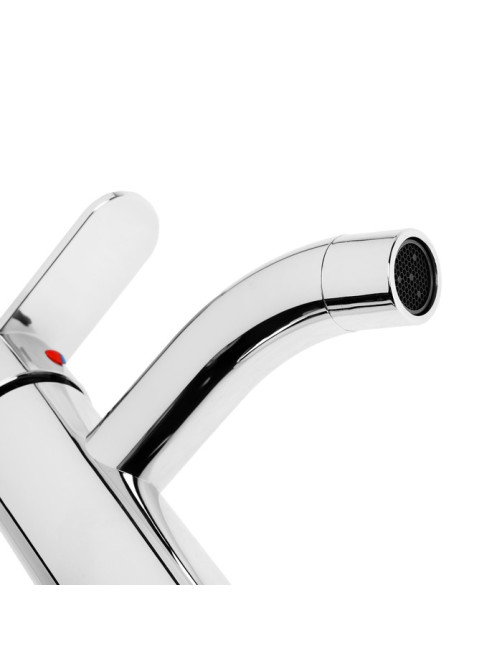 Смеситель для раковины ZEIN Z3654, однорычажный, высота излива 8 см, ABS-пластик, хром