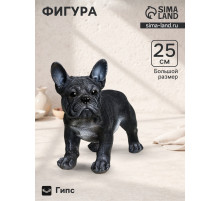 Фигура «Французский бульдог», 14×34×25 см, полистоун, чёрный