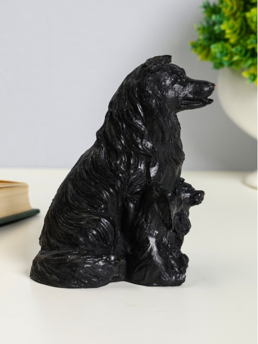 Фигурка гипс «Колли», 10×7 см, чёрный
