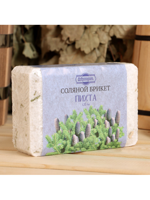 Соляной брикет «Пихта» с алтайскими травами, 1.35 кг «Добропаровъ»