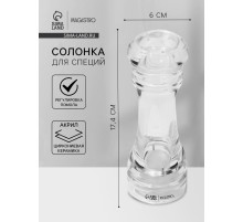 Солонка для специй Magistro Glace, 17.4 см, акрил, прозрачная