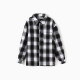 Рубашка для мальчика в клетку KAFTAN, бело-серая, размер 32 (110-116 см)