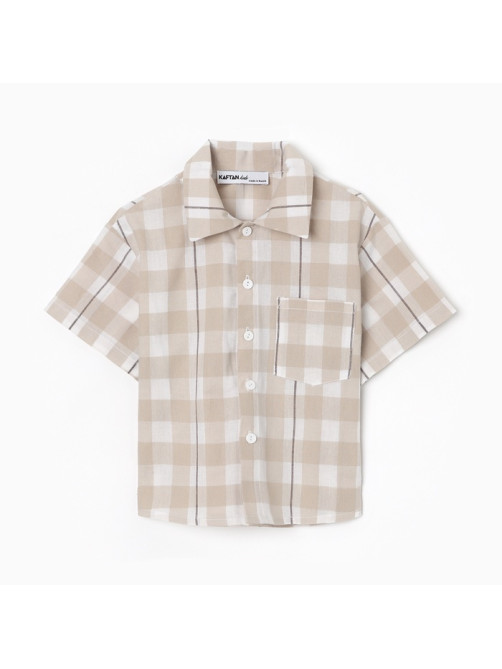 Рубашка для мальчика KAFTAN «Клетка», размер 30 (98-104 см)