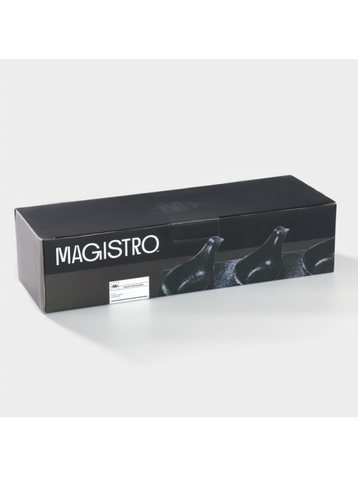 Соусники Magistro «Ночной дождь», 100 мл, на подставке 35×12×1 см, набор 3 шт., фарфор, чёрные