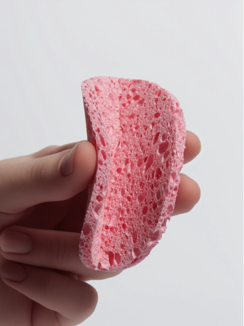 Спонж для умывания, d=8 см, розовый