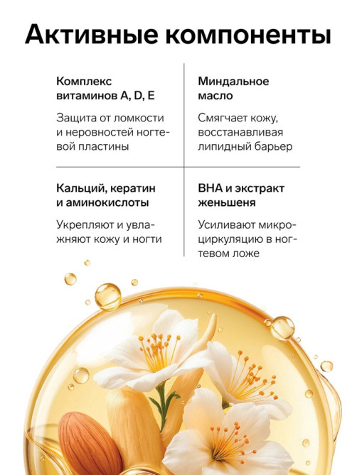 Масло для кутикулы в карандаше с миндальным маслом и экстрактом женьшеня, URAL LAB