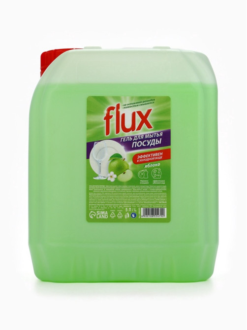 Гель для мытья посуды «Зелёное яблоко», 5 л, FLUX
