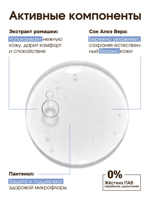 Детский гель для подмывания «Зверята», с экстрактом ромашки, 250 мл, ULAB