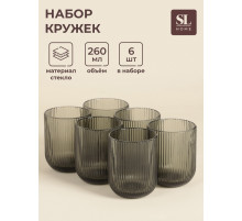 Стаканы SL Home «Модерн», 260 мл, 7.5×9.5 см, набор 6 шт., стекло, зелёные