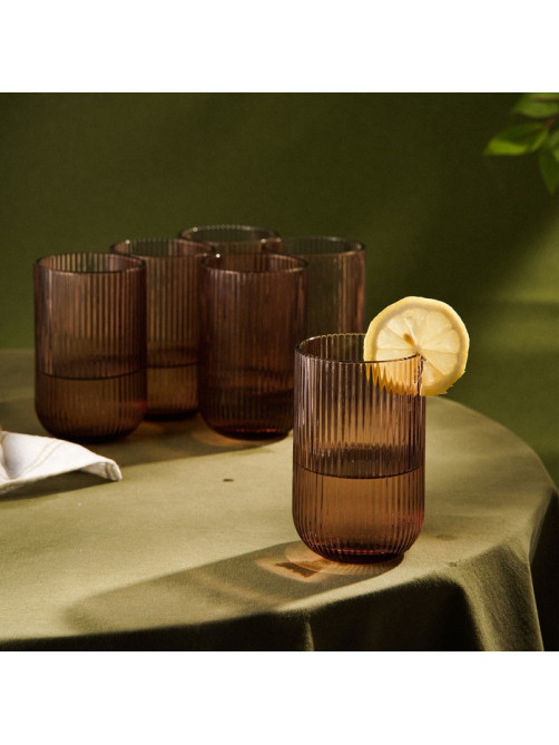 Стаканы SL Home «Модерн», 400 мл, 8×13 см, набор 6 шт., стекло, розовые