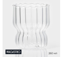 Стакан Magistro «Полоска», 260 мл, 7.6×9 см, стекло, прозрачный