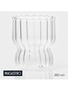 Стакан Magistro «Полоска», 260 мл, 7.6×9 см, стекло, прозрачный