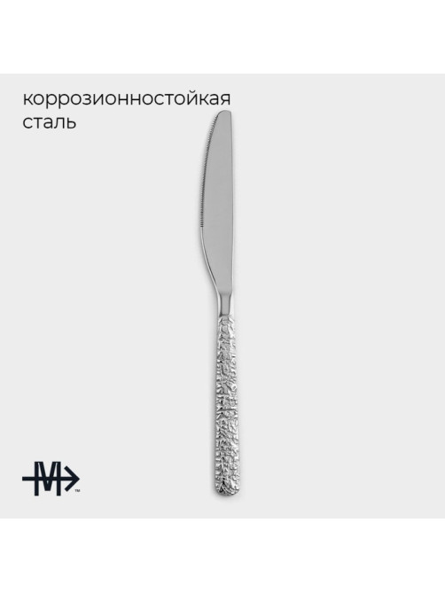 Набор ножей столовых Magistro «Олин», длина 22.7 см, набор 6 шт., нержавеющая сталь, серебристый