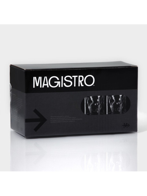 Стопки шоты Magistro «Череп», 150 мл, 8×8.5 см, с двойными стенками, набор 2 шт., стекло, прозрачный