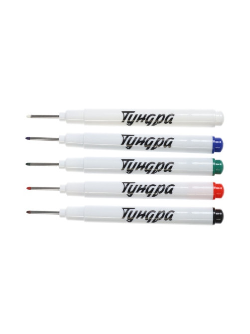 Набор маркеров ТУНДРА, разноцветные, удлиненный наконечник, 1 мм, 5 шт.