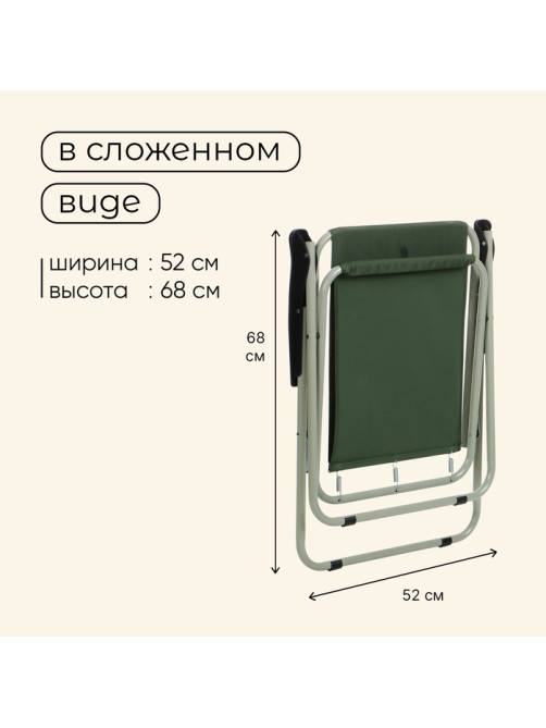 Кресло складное maclay, 50×50×75 см, до 100 кг, зелёное