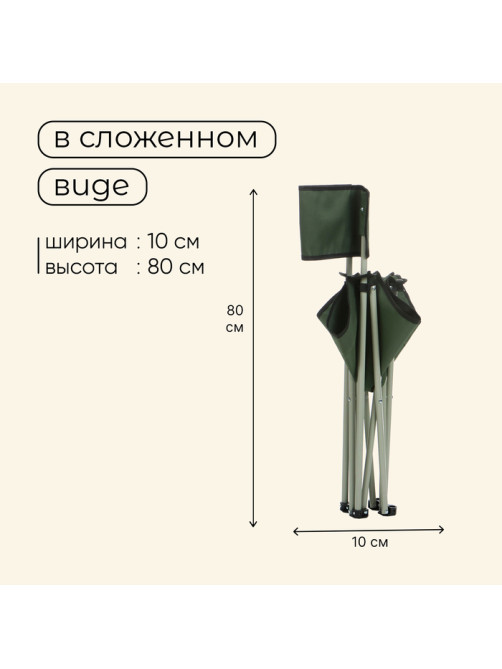 Кресло складное, 50×50×80 см, до 100 кг, зелёное