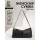 Сумка женская багет TEXTURA на молнии, 27×8×13 см, тёмно-серая