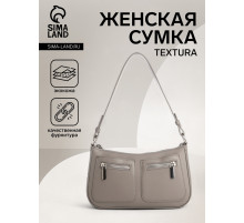 Сумка женская багет TEXTURA на молнии, 21×6×13 см, серая