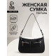 Сумка женская багет TEXTURA на молнии, 21×6×13 см, чёрная