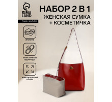 Сумка женская TEXTURA на винтовом замке, 24×11×24 см, бордовая