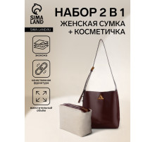 Сумка женская TEXTURA на винтовом замке, 24×11×24 см, коричневая