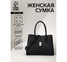 Сумка женская тоут TEXTURA на молнии, 31×11×21 см, чёрная